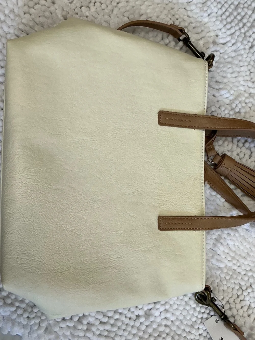 Sonoma Cream and Tan Shoulder Bag NWT